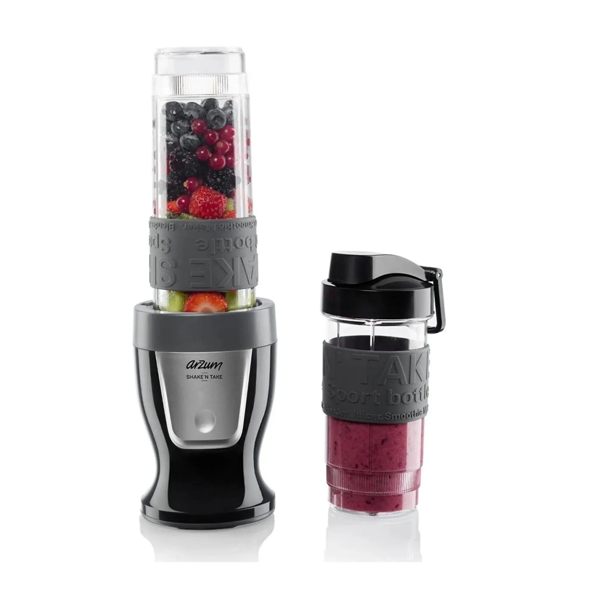 Arzum AR1032 Shake'N Take Personal Blender Mixer High Speed Fruit Vegetable Cocktail-Pink Red Blue Black