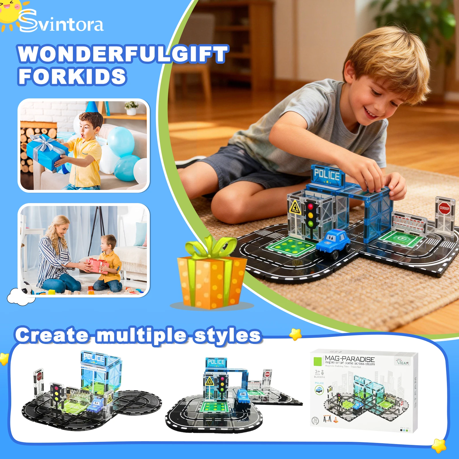 Magnetische Bausteine für Kinder, STEM Magnetische Konstruktionsblöcke, Montessori-Spielzeug für Kleinkinder Vorschul-Lernspielzeug für 3+ Jahre – Detail 4