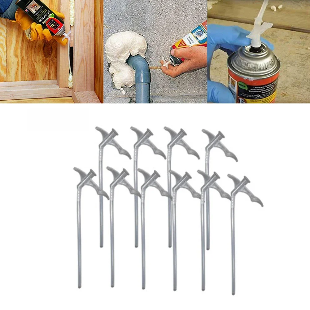 10 pièces buse de mousse de pulvérisation remplissage d'espace Tube de mousse isolante remplacement bricolage Tubes de mousse de pulvérisation de mousse de polyuréthane 24*12*2 cm