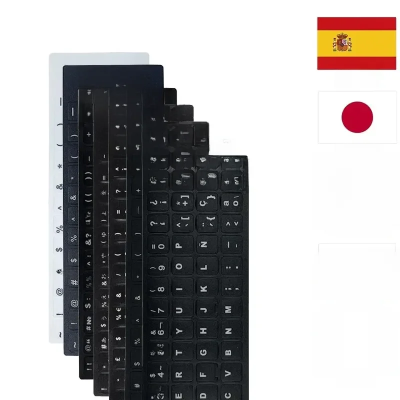 Angielski Hiszpański Włoski Koreański Naklejki na klawiaturę Matowy PVC Język Naklejka na klawiaturę do laptopa PC stacjonarnego — zdjęcie 2