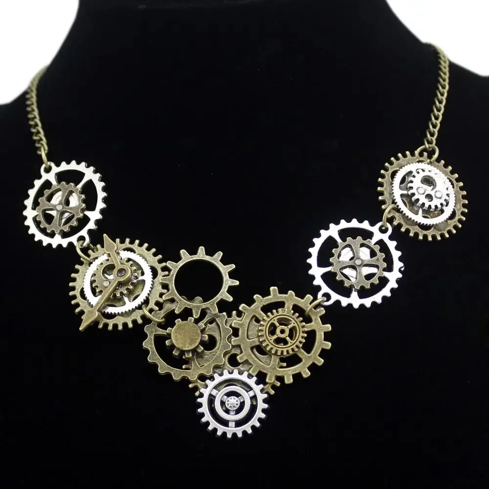 Vintage spersonalizowany Steampunk Gear wisiorek naszyjnik z amuletem biżuteria mężczyźni kobiety łańcuszek na szyję moda uliczna akcesoria hip-hopowe — zdjęcie 2