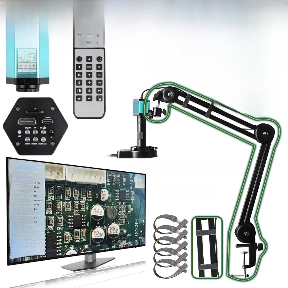 Mikroskop elektronowy Full HD 4K do lutowania IMX415 48MP Kamera cyfrowa HDMI USB Obiektyw 150X Wzmocniony uchwyt redukujący wibracje — zdjęcie 2