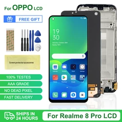 for OPPO Realme 8 Pro LCD RMX3081 Display Touch Digitizer Assembly with Frame for OPPO Realme8 Pro Display Replacement Parts