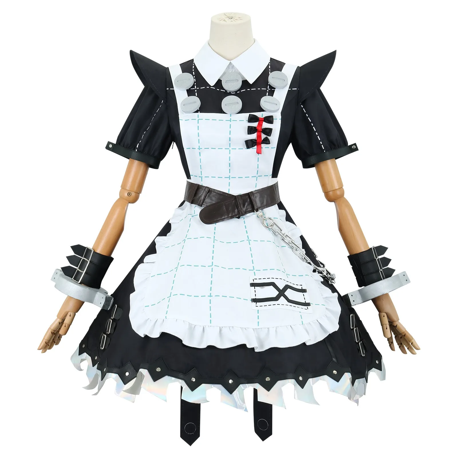 Corin Wickes 코스프레 Zenless Zone Zero Corin 복장 ZZZ 고딕 블랙 메이드 복장 코스프레 파티 할로윈 의상 여성용