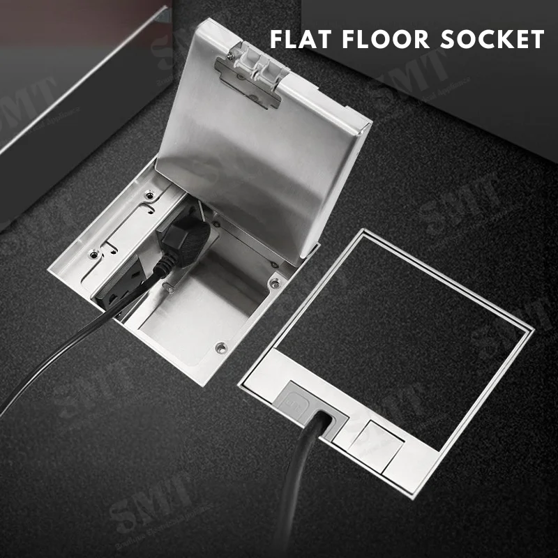 

Flat Single Floor Socket Recessed Built-in French Israeli Socket Flush-mounted Power and Data outlet Hidden in the Concrete Box
