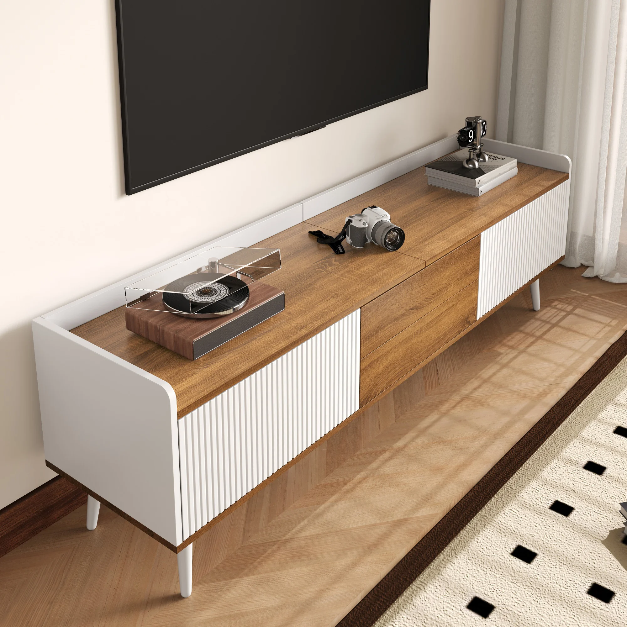 Immagine 5: Mobile TV, tavolino TV, porta TV, armadio a tre ante. Costruzione compatta