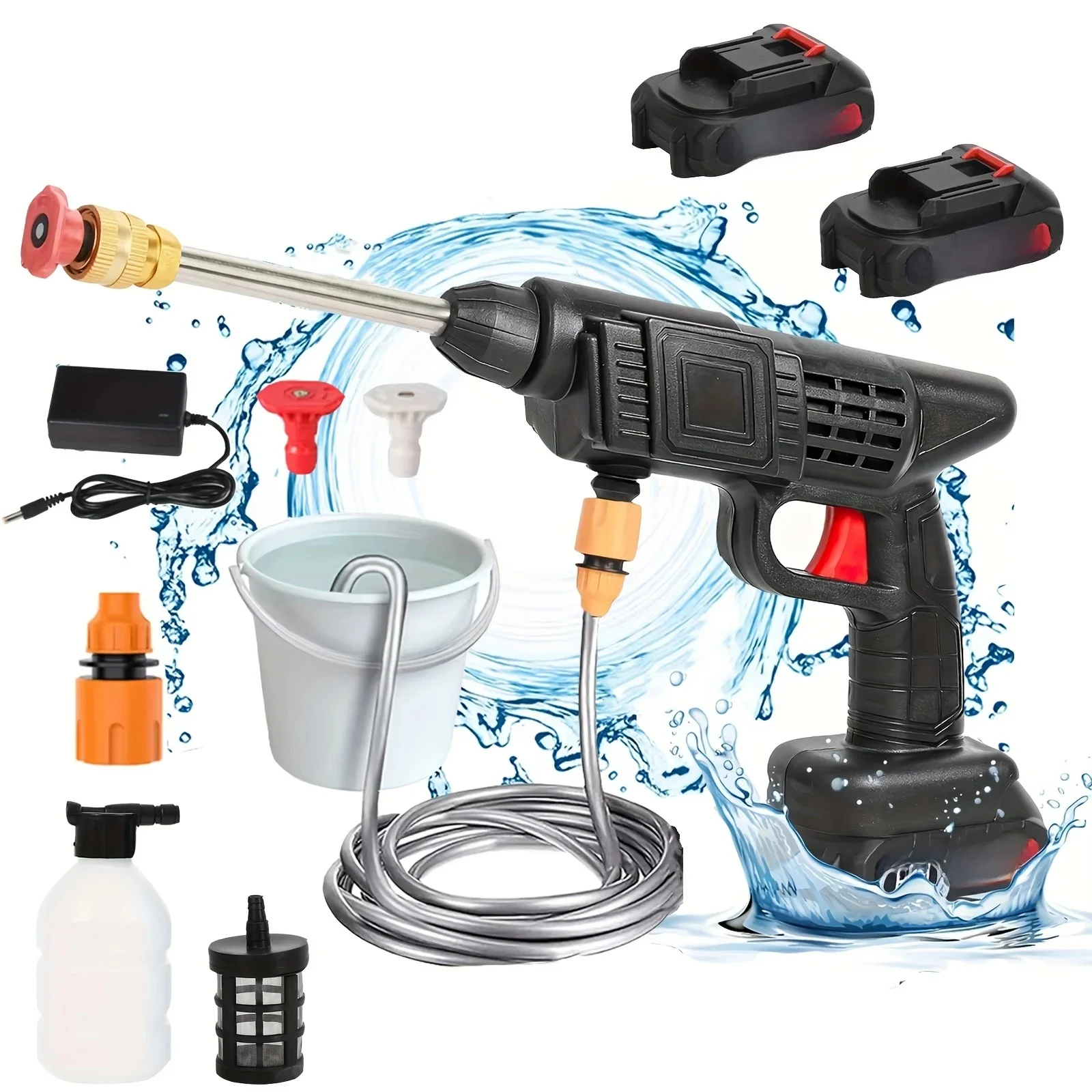 50Bar Draadloze Hogedrukhendel Wassen Spray Waterpistool Wasstraat Druk Water Wasmachine Voor Makita 24V Batterij - afbeelding 2
