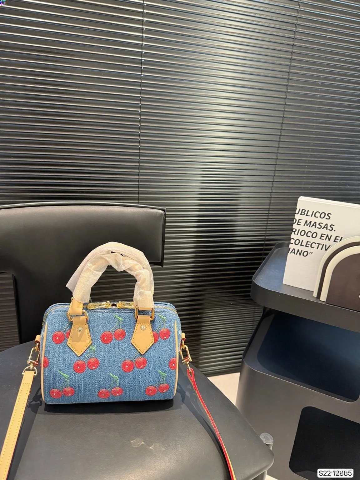 

Джинсовая мини-сумка через плечо с вишневым принтом, милая и модная сумка через плечо для женской повседневной моды