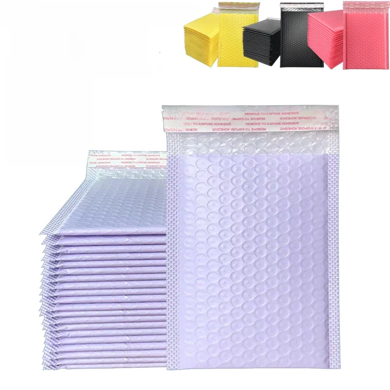 Enveloppes rembourrées à bulles en Poly rose, 50 pièces, sacs en polymailer doublés de bulles en vrac pour l'expédition, emballage Maile auto-scellant