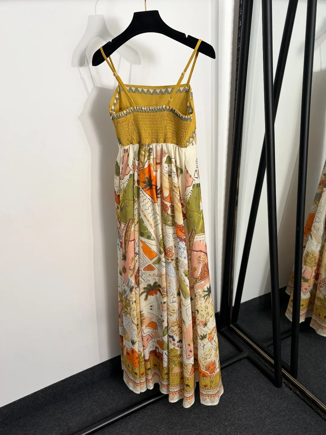 

2026 Women's Summer New Strap Maxi Dress Vacation Style Smocked Waist Dress ZX185155