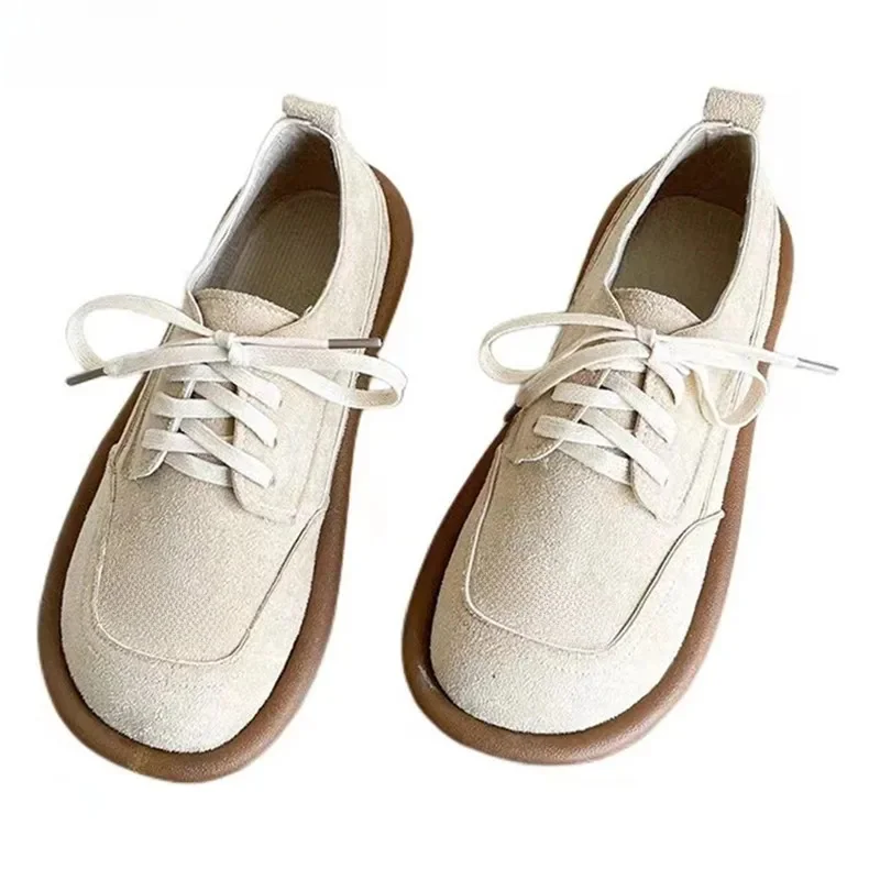 Careaymade-damskie buty retro literackie pojedyncze buty miękkie podeszwa ręcznie robione miękkie podeszwa casualowe buty niskie narzutka z koronki płaskie buty — zdjęcie 2