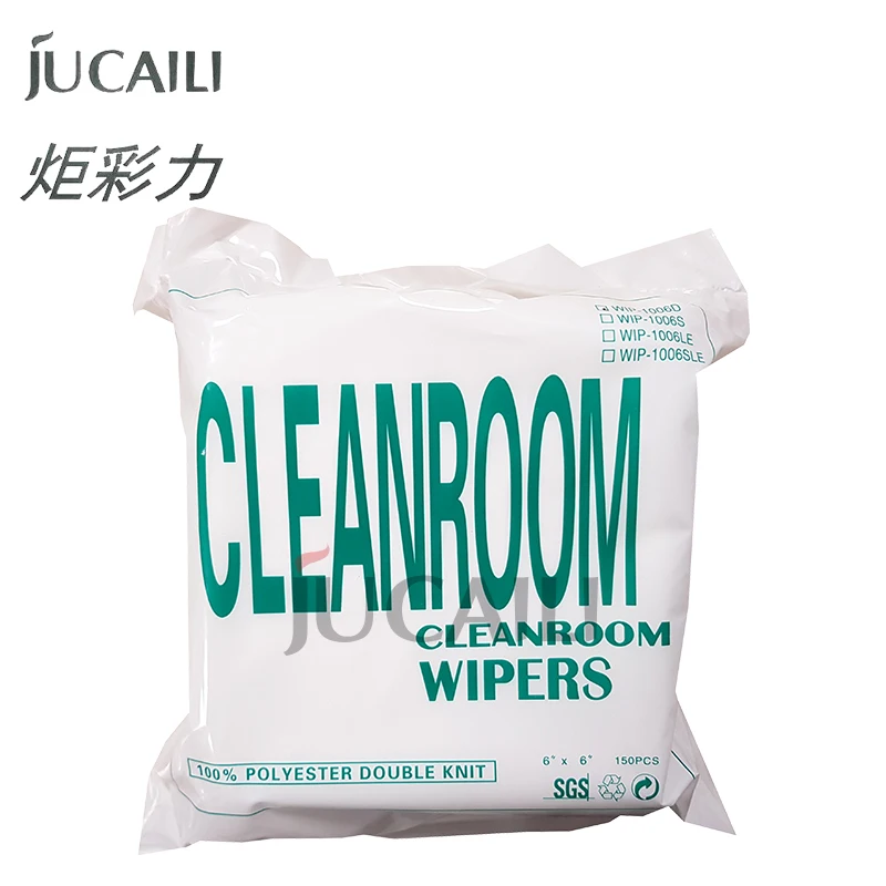 Jucaili 150 pces cabeça de impressão limpeza não poeira pano limpador de papel livre para mimaki roland mutoh galxy impressora tecido