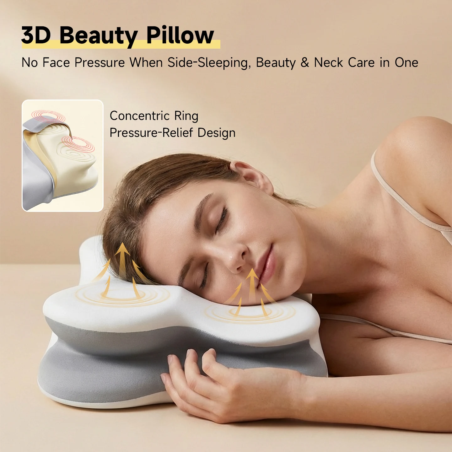 

Эргономичная подушка-бабочка Wowdeer с 3D-эффектом снятия давления для ухода за шейным отделом позвоночника, регулируемая, контурная, без запаха, для комфортного сна