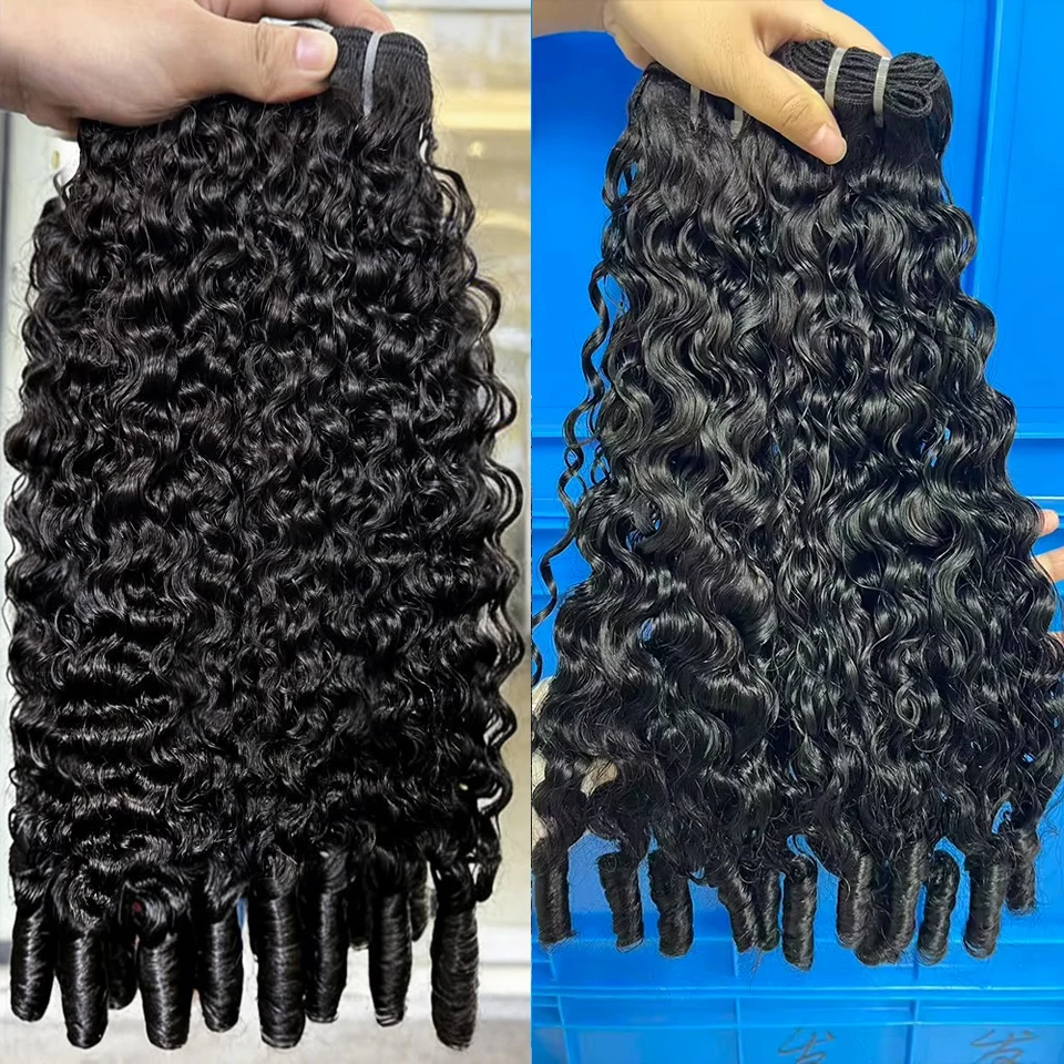 Paquetes de Cabello Humano Rizado Birmano de Alta Calidad 15A, 28 Pulgadas, Cabello Virgen Doble Drawn, Rizo Espiral Océano 5