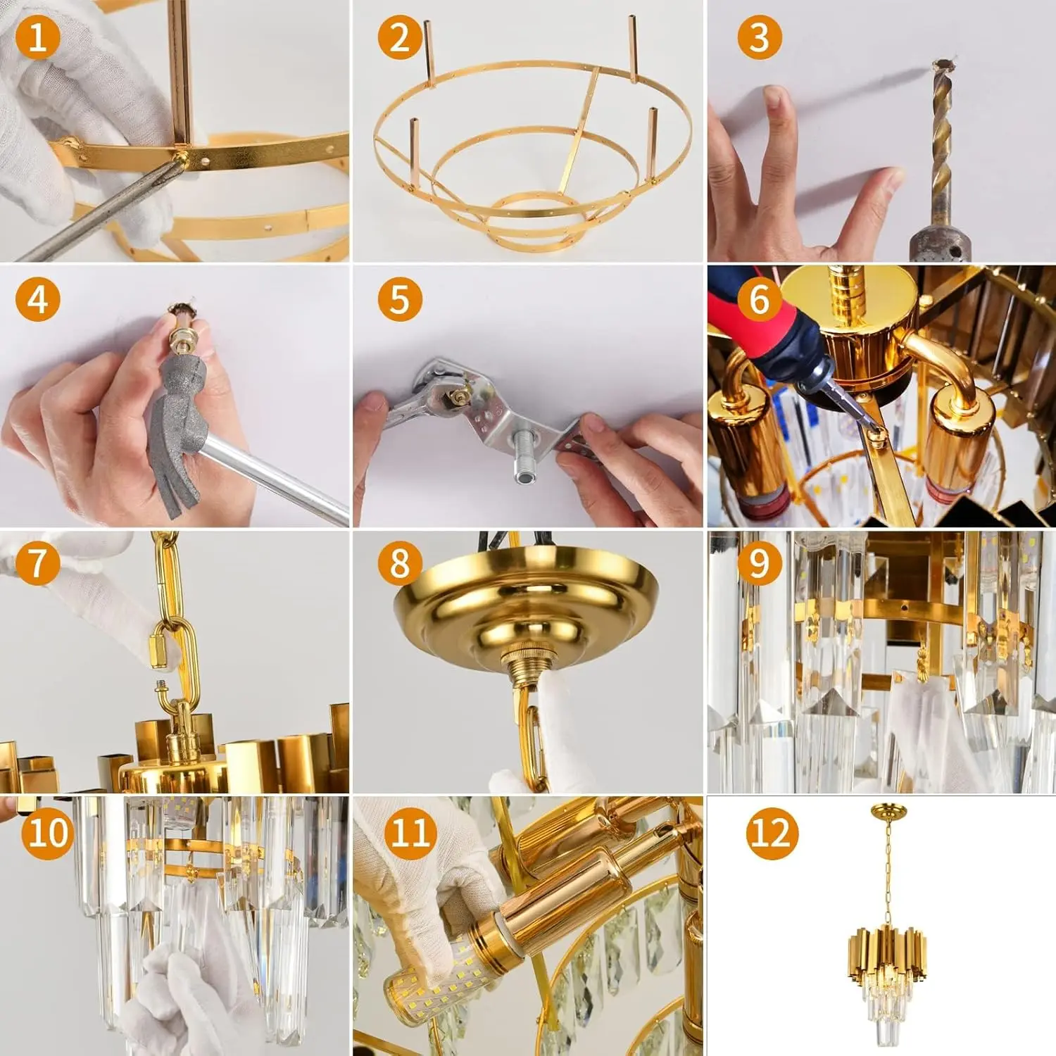 Gold Pendant Light Fixtures Dining Room Chandelier 3-Light Modern Small Crystal Pendant Lights Kitchen Island Kitchen Living Roo