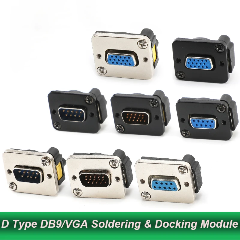 

VGA Socket Adapters DB9/15 Data Socket Male/Female RS232 Connector D-Type 86 Panel Information Box Engineering Installation