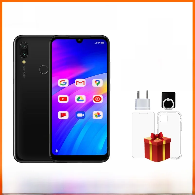 Xiaomi redmi 7 celular com capa de telefone, dual sim solt celular android câmera dupla usado