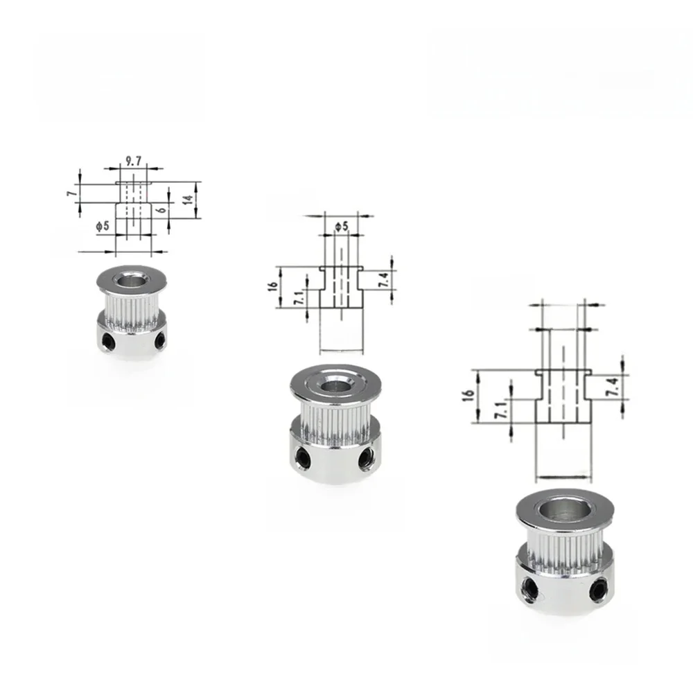 Części do drukarek 3D akcesoria GT2 20 zębów 20 zębów otwór 5mm/8mm rozrządu Alumium koło pasowe pasuje do GT2-6mm otwarty pasek rozrządu — zdjęcie 2