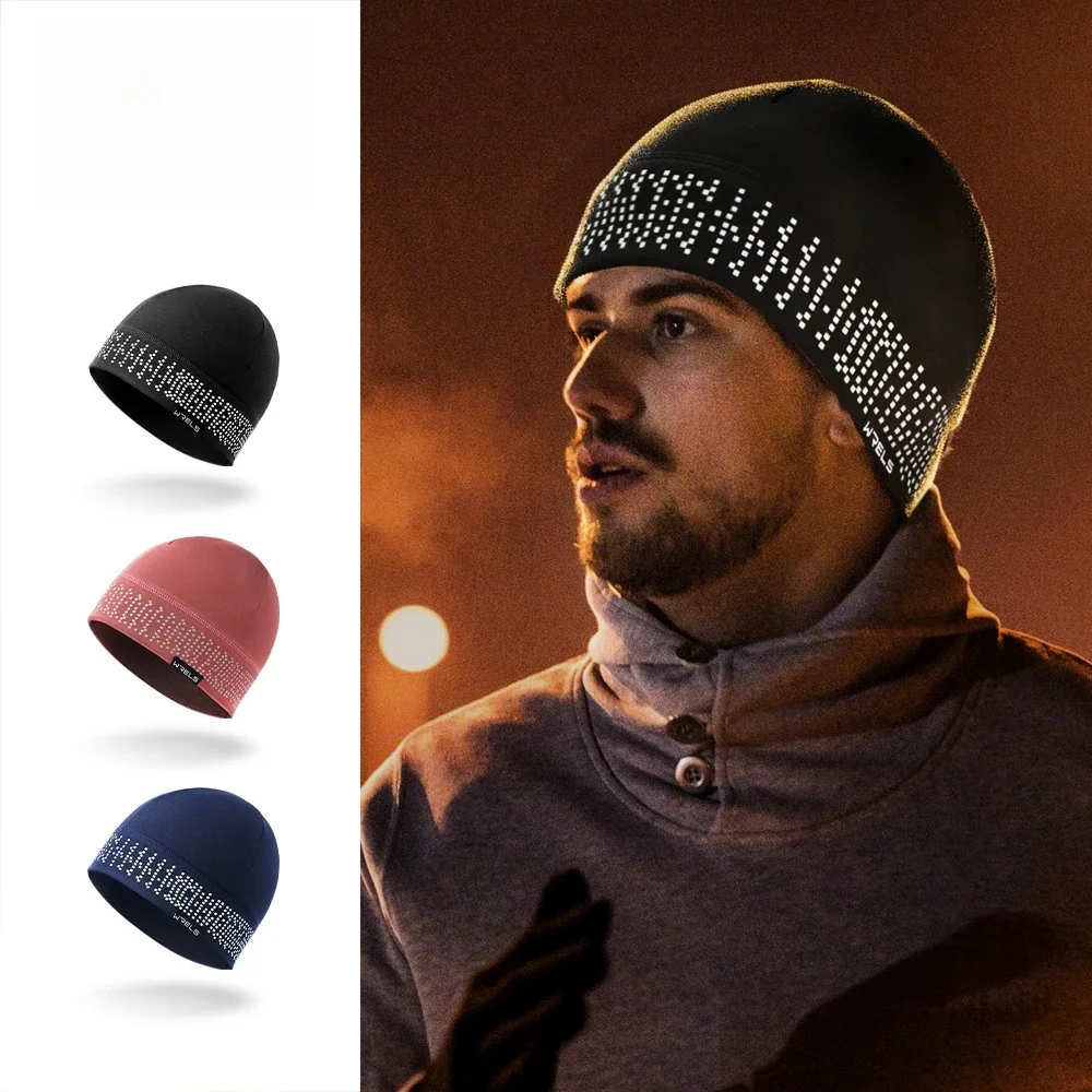WRELS Czapka odblaskowa Zimowa Wiatroodporna i odporna na zimno Ciepła Czapka Narciarska Ciepła Czapka Bieganie Narciarstwo Outdoor Sport Ciepłe Czapki Therm — zdjęcie 2