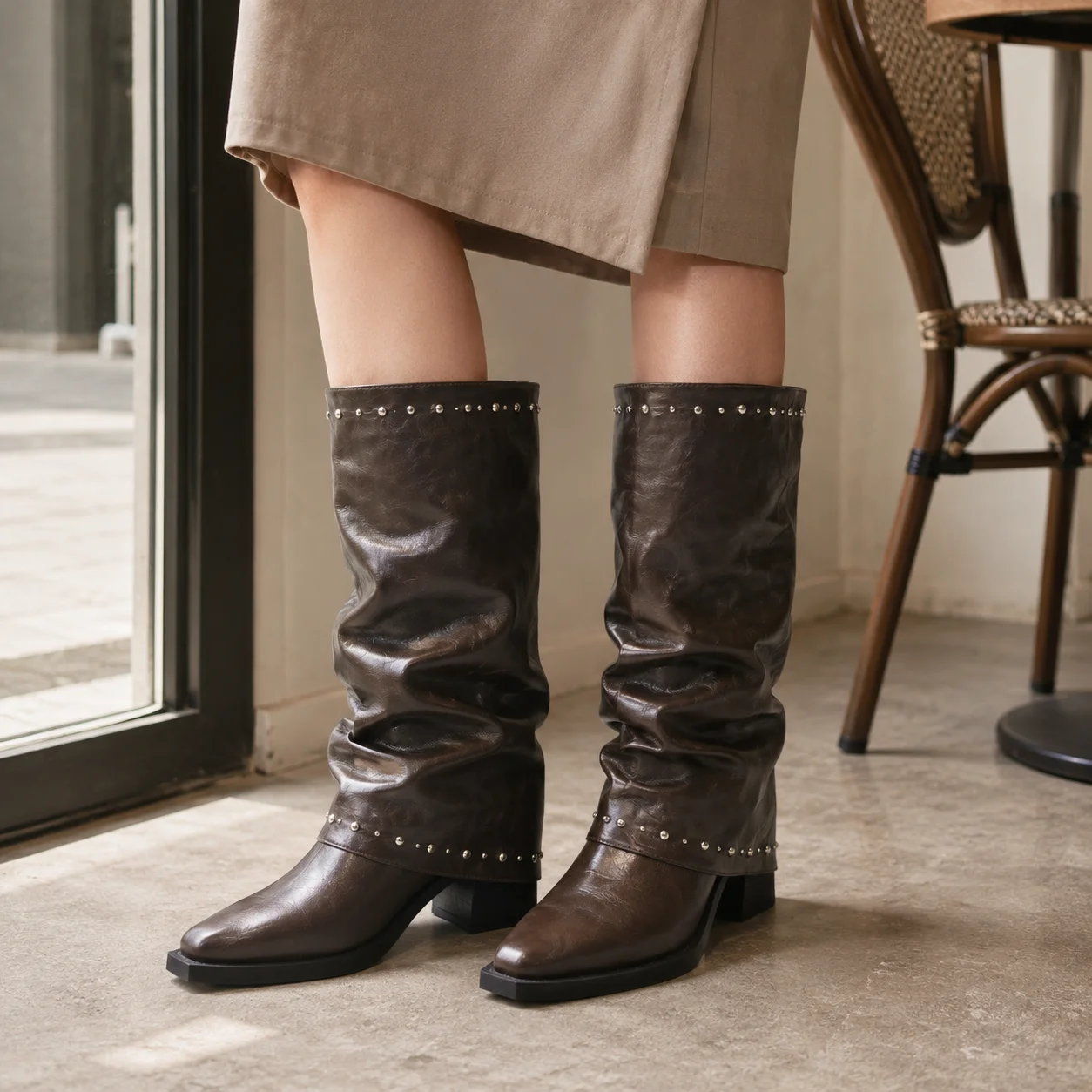 Women's Vintage Slouch Boots L - Vintage Fashion Looks ulasan dan harga