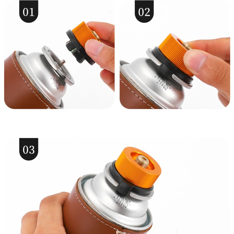 Pandatour في الهواء الطلق موقد للتخييم الموقد محول سبليت نوع محول الفرن موصل خرطوشة الغاز خزان اسطوانة محول مخيم #2