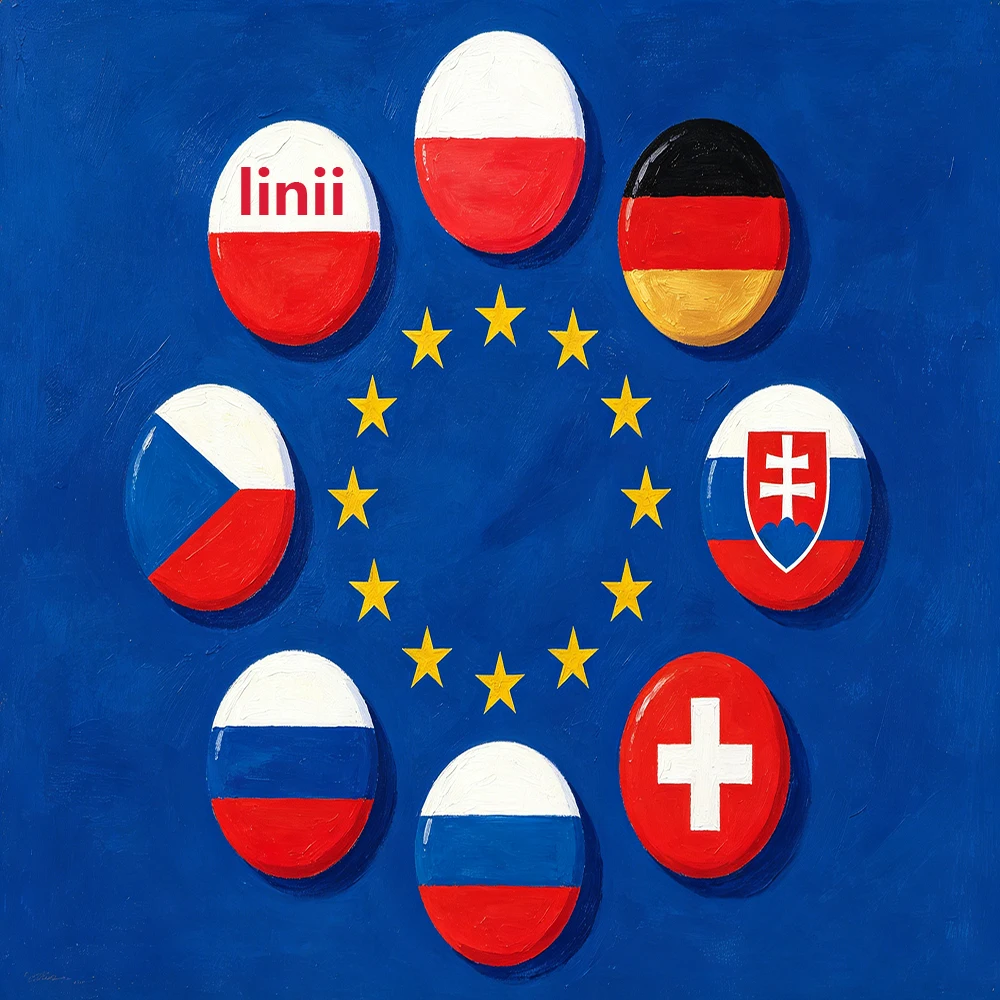 Europa Egygold 4K 7 Lijnen Polen Vlaggen Clines Nederland Duitsland Verenigd Koninkrijk Ierland Slowakije Europa Polska Lijnen Oscams Vlaggen