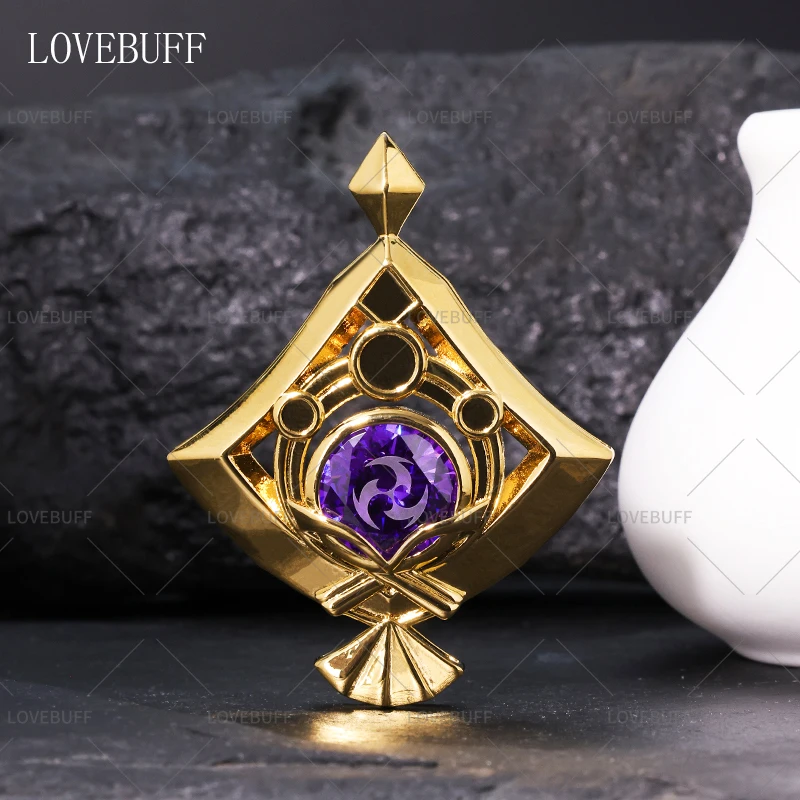 LOVEBUFF Yae Miko Inazuma Electro Vision Inspired Purple Gem Pendant