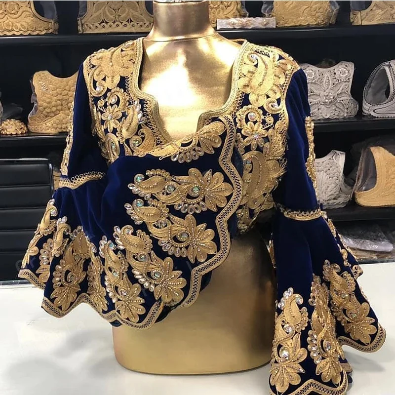 Vestidos De Novia kosowo albański kaftan suknie wieczorowe płaszcz 2021 długie rękawy aplikacja szata De Soirée De Mariage suknie na bal maturalny — zdjęcie 2