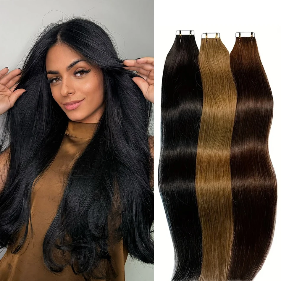テープ式エクステ　見えないキューティクルアラインメントレミーテープ式ヘアエクステ　ダブルドローン　ヨーロッパ産卸売人毛