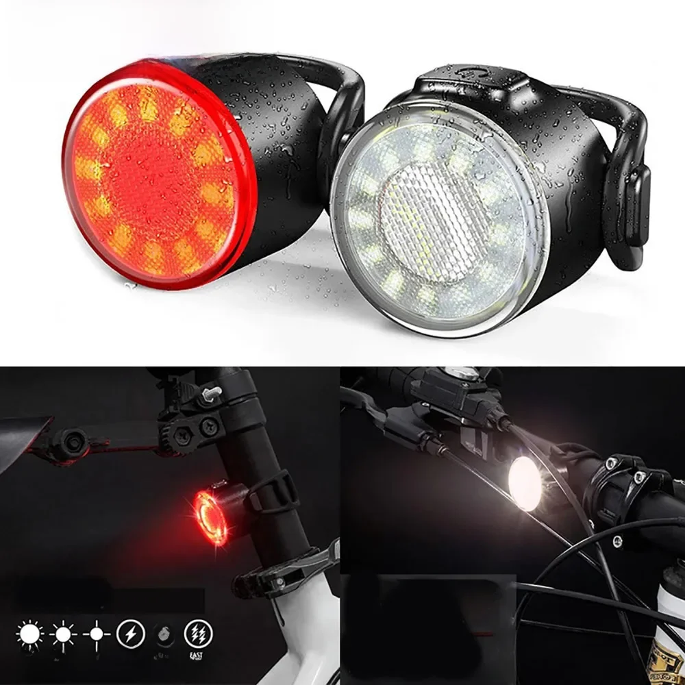 AliExpress cycle zone Rechargeable Bike Light Mini Night Safety Warning Taillight Front Rear Bicycle Lamp LED Highlight Riding Taillight Bicycle Light