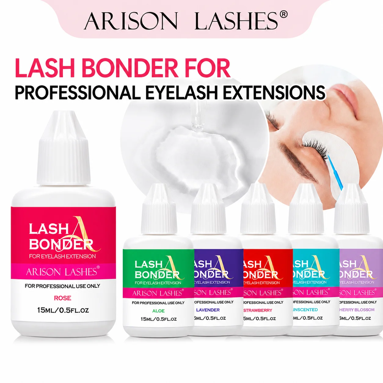ARISON 15ml Super Bonder For Eyelash Extension Quick Drying Long Last Grafting Eyelash Glue Adhesive Hardener Professinal