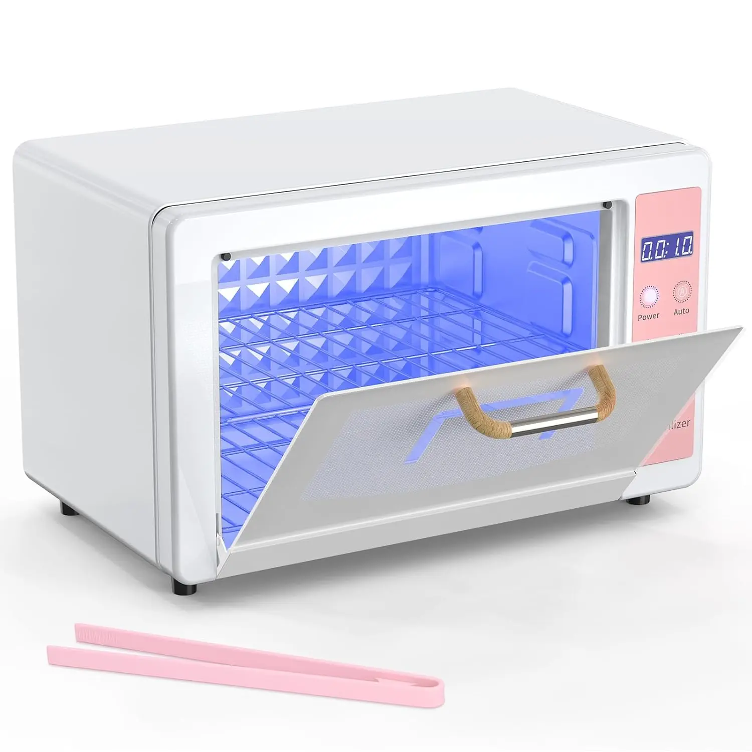 Stérilisateur à air chaud pour outils de manucure 10L 140-167 ℉   Boîte de désinfection à température constante, 3 modes intelligents, machine de nettoyage haute capacité en alliage d'aluminium pour salon de manucure, spa, usage domestique et beauté