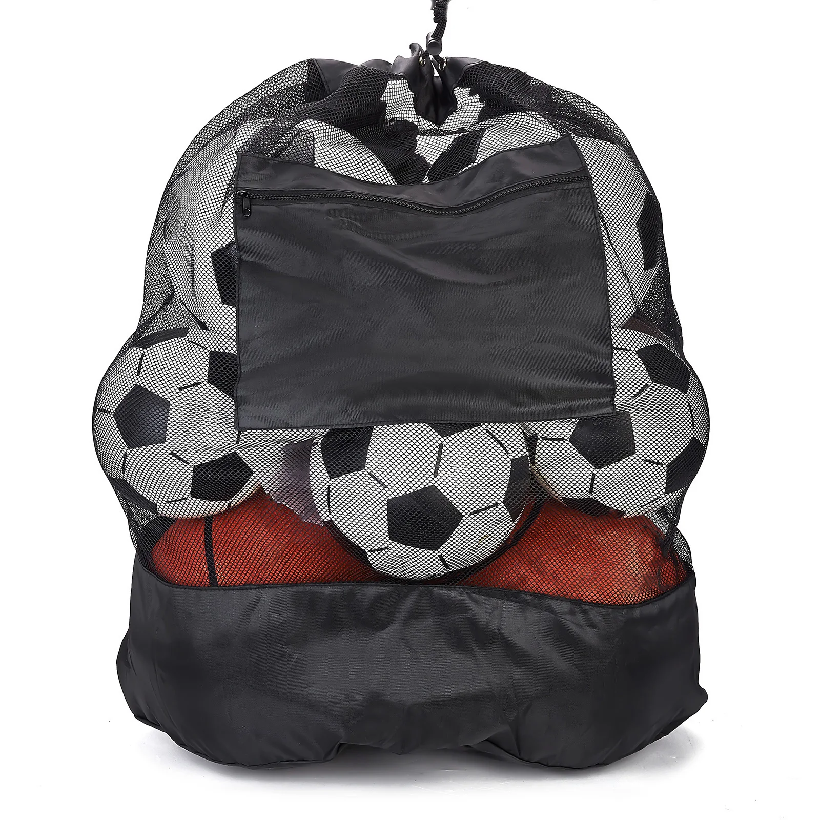 Soccer Mesh Ball Bag with Adjustable Drawstring Shoulder Straps Storage Ball Large Capacity Soccer Bags for Coaches