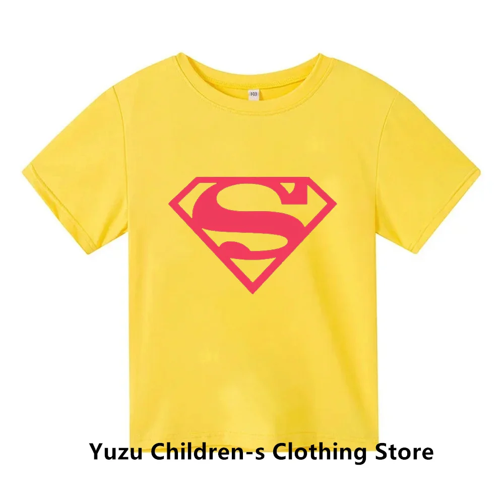 Marvel Superman Fashion Printing Brand Summer Children\'s T-Shirt Children\'s Baby Short Sleeve T-Shirt Boys and Girls Top Gift