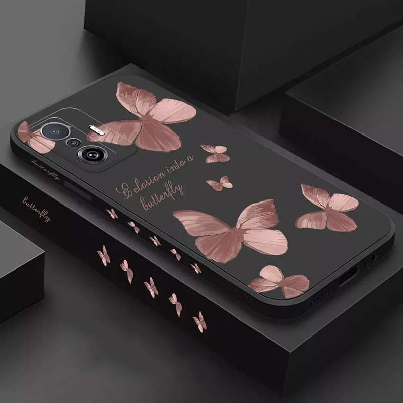 Schmetterlings blumen etui für Xiaomi Redmi Note 13 12 Pro plus 5g 11s 12s 10s 12c 13c 4g mi 13t 12t