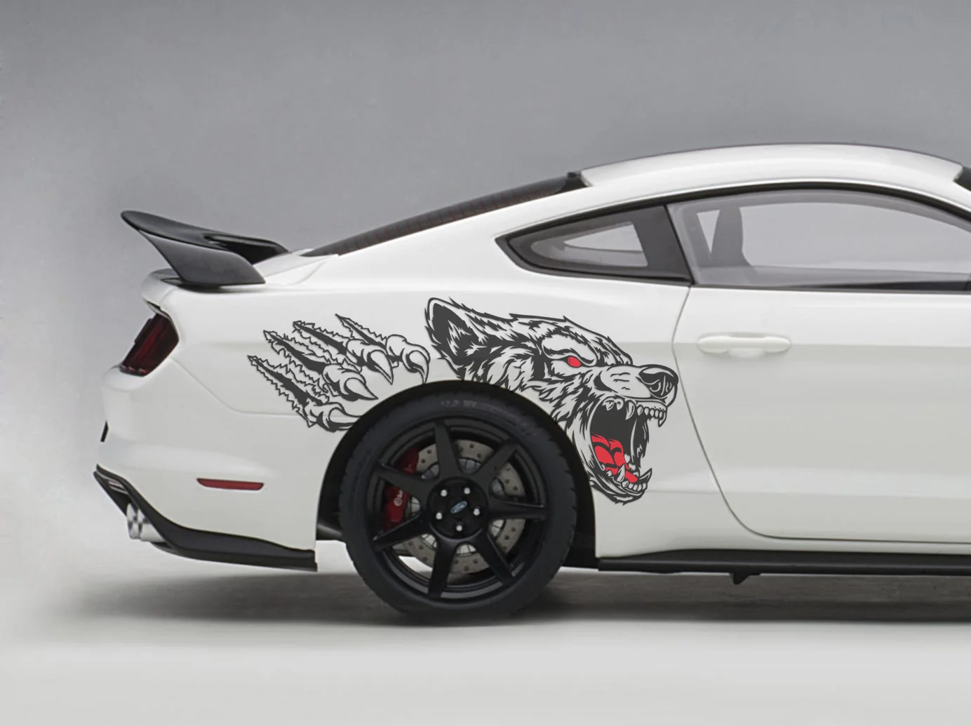 PVC Beast Wolf Exterior Accessories Sticker on Car Body,Door Waterproof and does not Fade Vinyl Cut Big Decal for Ford Mustang