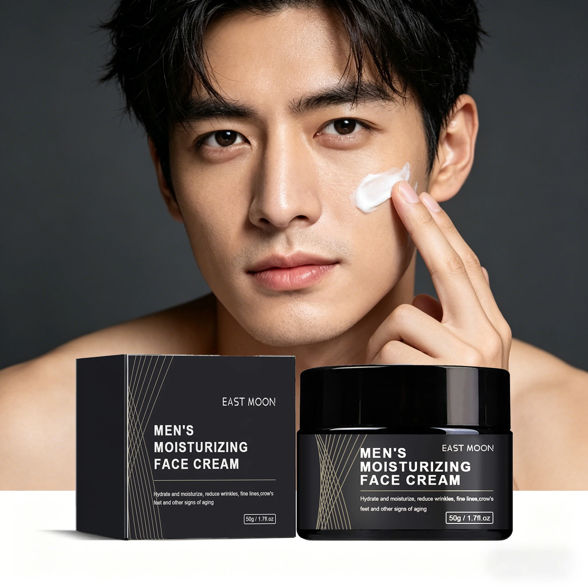 Crema Facial Hidratante para Hombre 50G, Nutre en Profundidad, Reduce las Líneas Finas, Mejora la Elasticidad de la Piel, Loción Facial Reafirmante y Nutritiva para Hombre