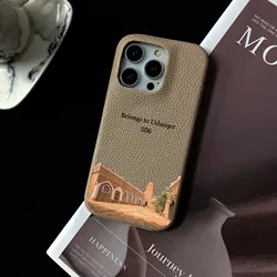 Personalised inevitable Initial kafr letters name Leather Case for iphone 11 12 14 13 15 Pro Max mini 16 Plus Luxury Hard Covers