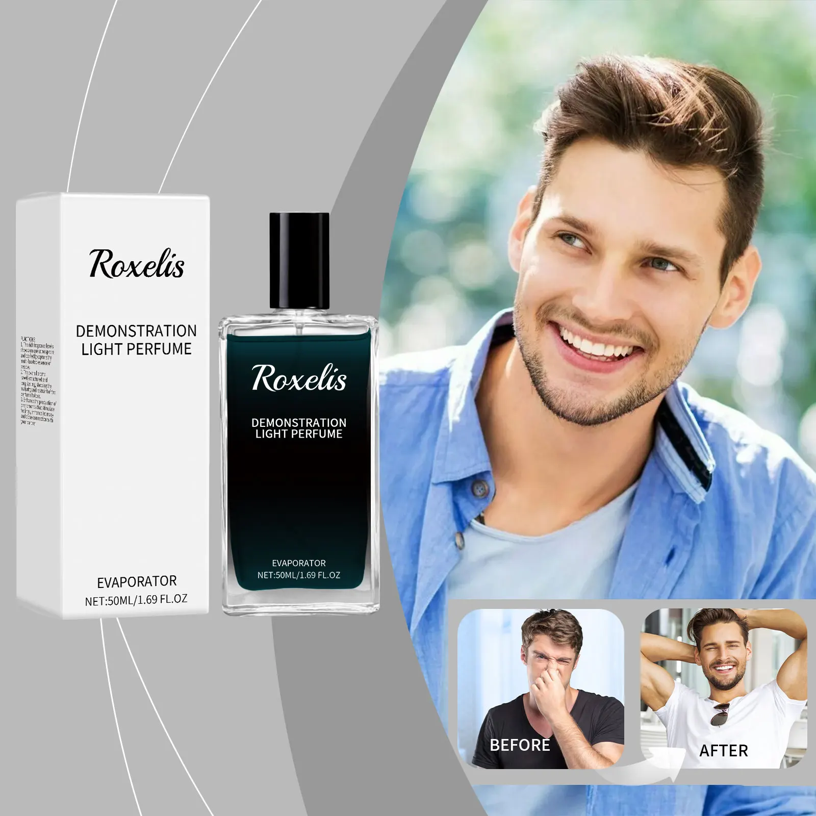 Roxelis masculino gulong saliva perfume deixar fragrância no pulso atrás da orelha fragrância duradoura, charme masculino, eau de toilette fresca