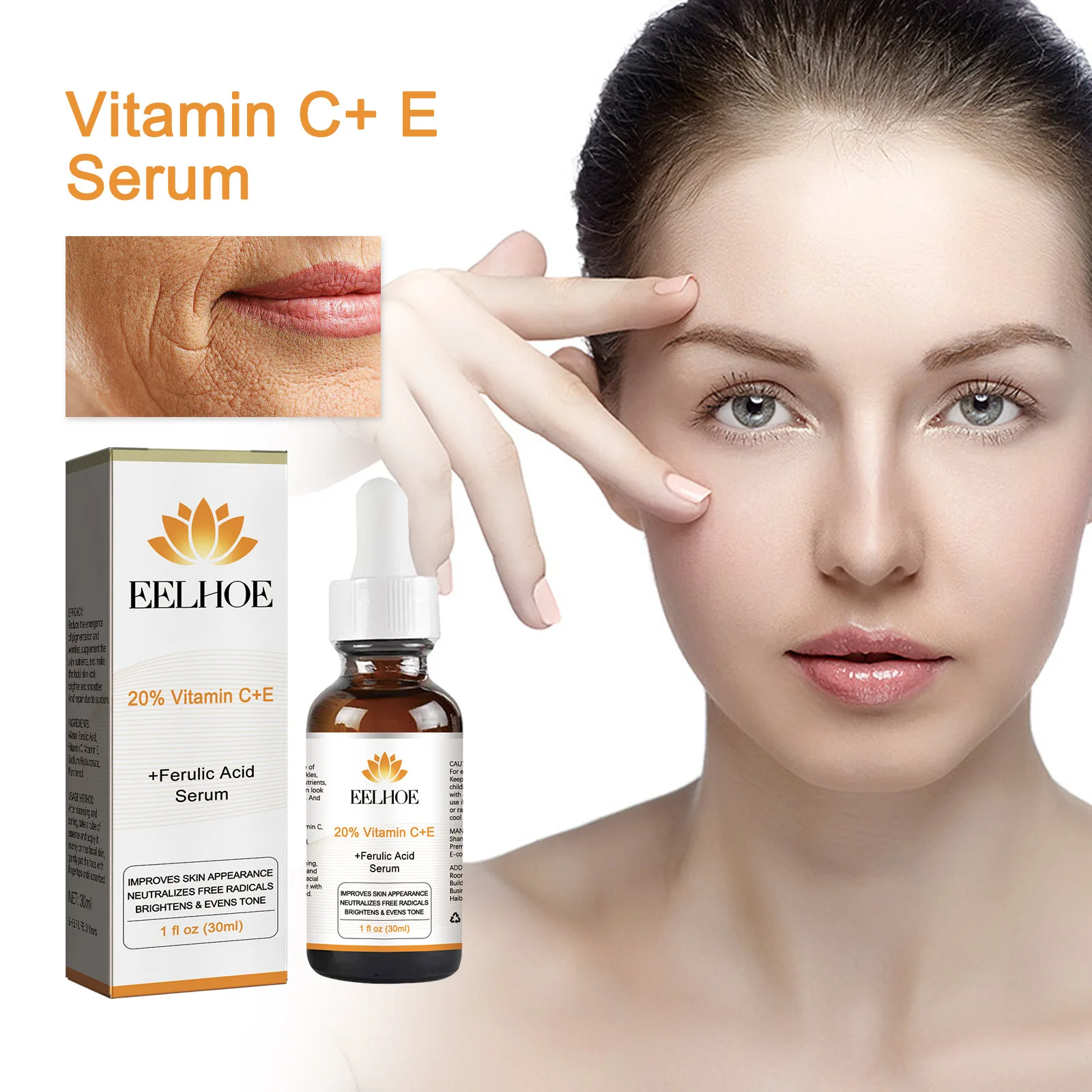 Eelhoe 30ml Anti Wrinkles Face Serum Firming Skin Tighten Lifting Moisturizing Face Fade Fine Lines Facial Hydrating Serum