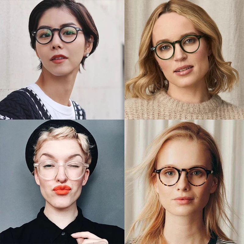 O-Q CLUB Round Men's Glasses for Reading Glass Retro Women Lens Eyeglass Frames Graduated Lenses to Read Lunettes Myopia Eyewear