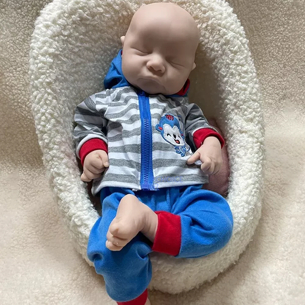 17" Silicone Reborn Doll Hand-Painted Lifelike Rebirth Baby Doll Preemy  For Perfect Easter/Children'S Day Present