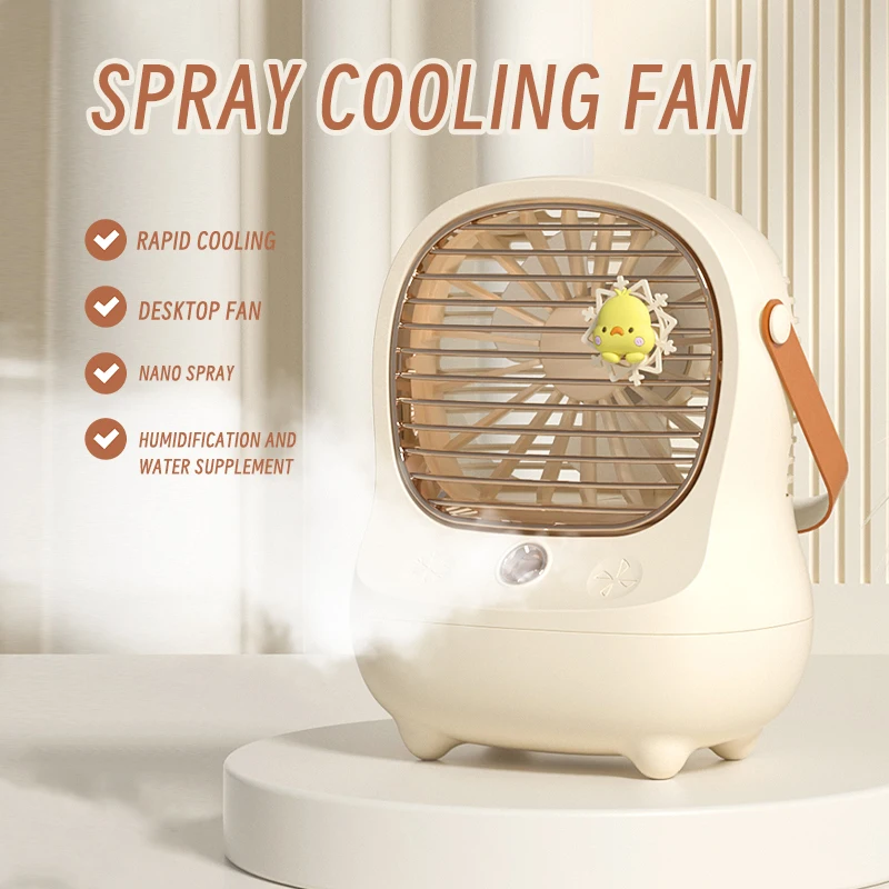 Leuke Mini Usb Desktop Stille Ventilator Draadloze Draagbare Home 3-Speed Elektrische Ventilator Met Luchtbevochtiger Water Sproeier