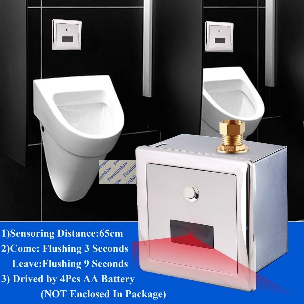 Automatic Infrared Sensing Manual Toilet Urinal Flush Valve Built-in Surface Wall Mount Public Bathroom