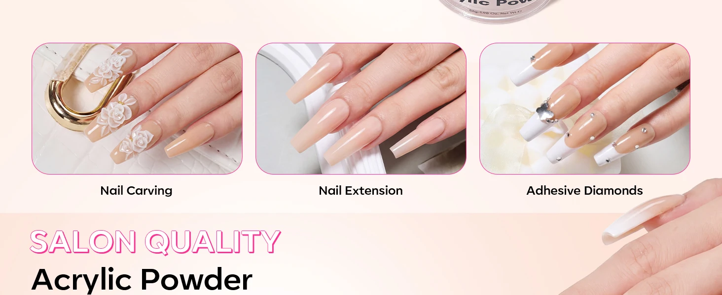 Acrylpulver 56g, Makartt Professionelles Nude Acryl-Nagelpulver für Verlängerung, Dekoration, Modellage, French Manicure, 3D-Kunstgel, Salon – Detail 3