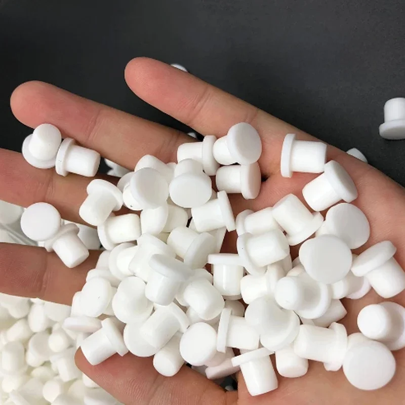 Bouchon d'étanchéité blanc solide, bouchons de trous en caoutchouc de Silicone de 2 à 14mm, bouchon d'étanchéité en forme de T, bouchon anti-poussière haute température, inserts de bouchons, embout