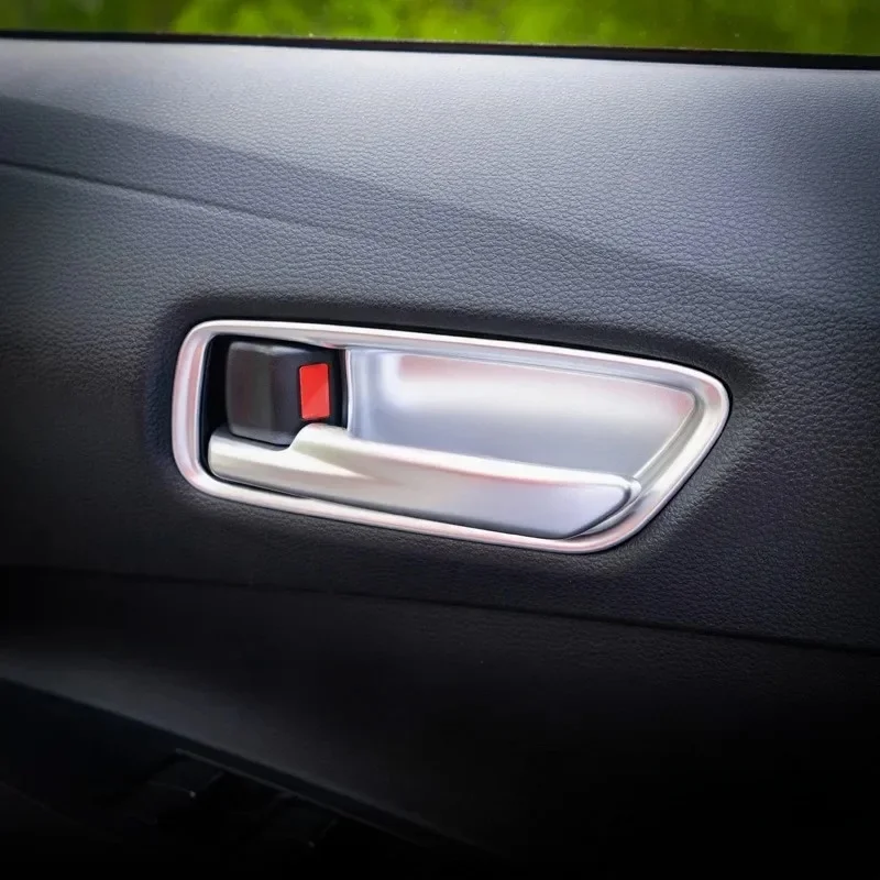 Matte Chrome Interior Door Handle Cover Trims For Toyota Corolla Cross 2022 2023 2024