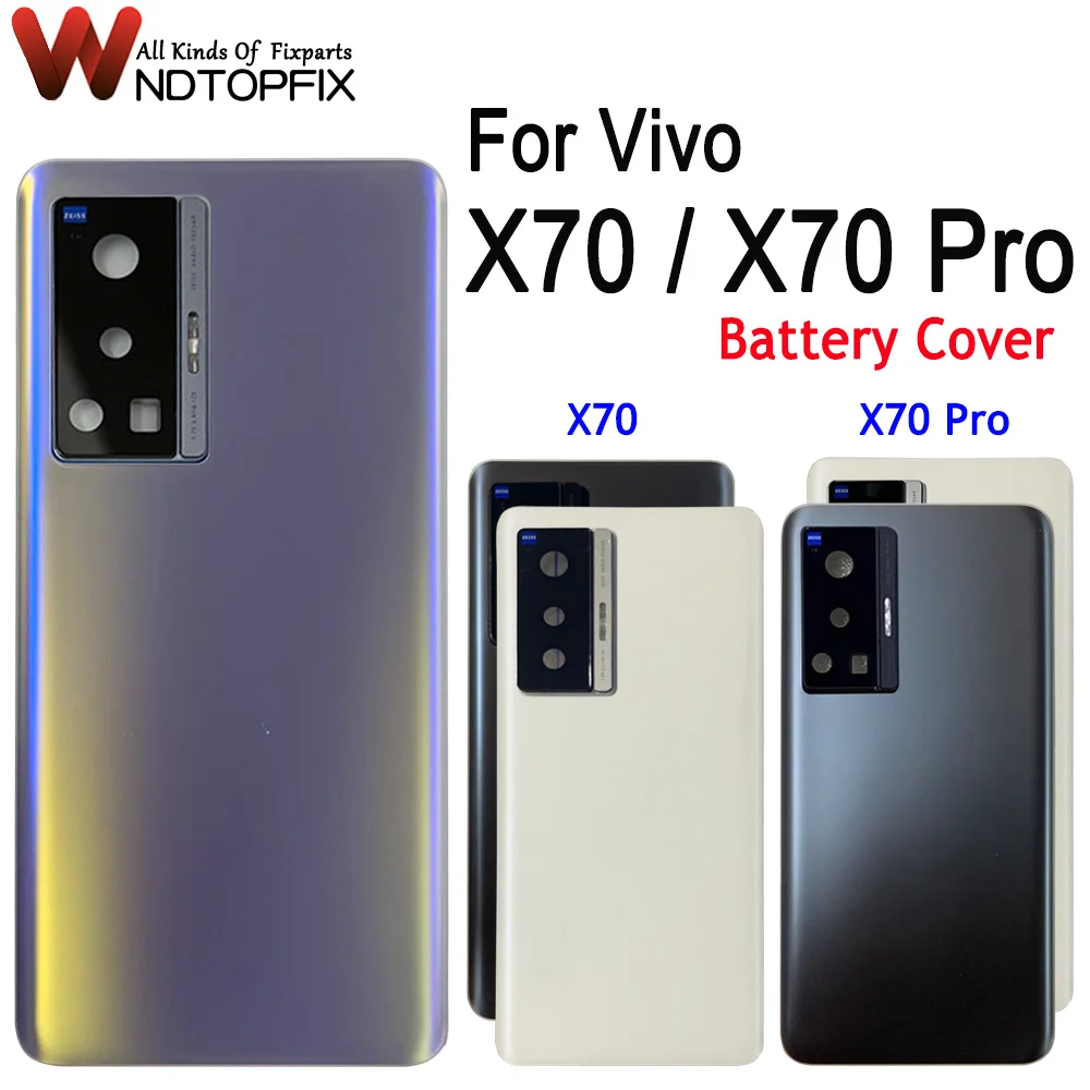 

X70 Housing 6.56" For Vivo X70 Pro Bakc Glass For Vivo X70 Battery Back Cover Repair Replace Door Phone Rear Case V2133A V2104