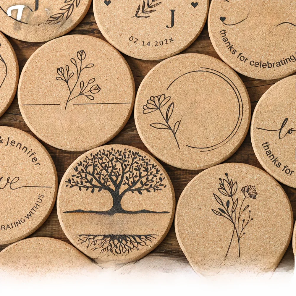 30 sztuk spersonalizowanych podstawek korkowych-Tieiw Design-Wedding Favor dla gości Party Bridal Shower Corporate Engraved Coaster Gifts Bulk — zdjęcie 2