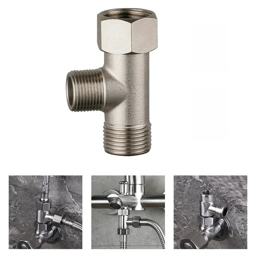 Toaleta przełączający Adapter zawór G1/2 G3/8 G9/16 mosiądz złącze Tee dla Bidet załącznik opryskiwacz łazienka armatura części — zdjęcie 2
